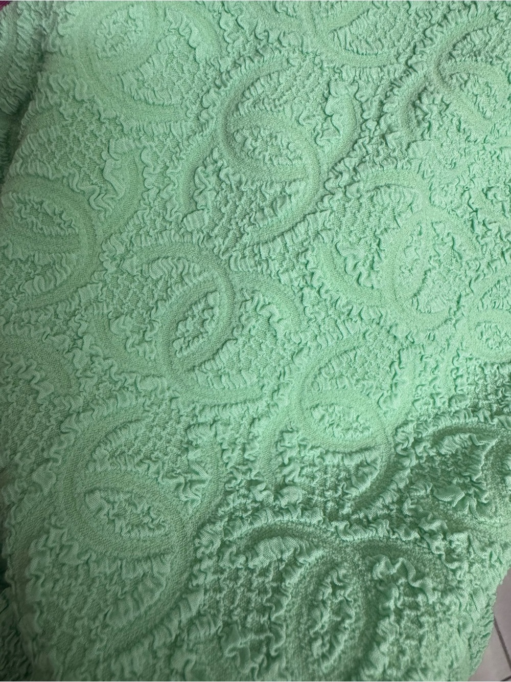 CHANEL Coco Beach 2026 Mint Green Textured Swimsuit with Black Trim - Picture 3 of 3